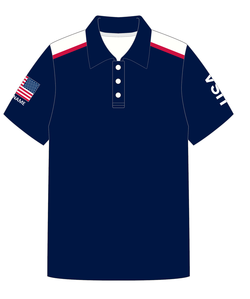 ADULT POLO SHIRT TOP SHORT SLEEVE BLUE | USODA WORLDS | PSNLZ'D