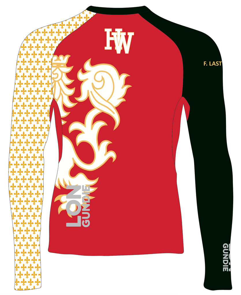 JR RASH GUARD TOP LONG SLEEVE RED | HARVARD-WESTLAKE SCHOOL | PSNLZ'D