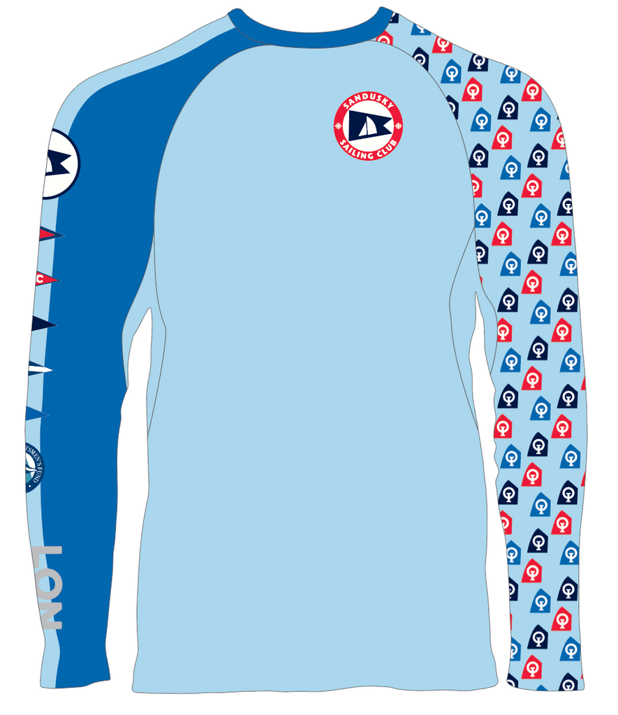 JR RASH GUARD TOP LONG SLEEVE BLUE | SANDUSKY SAILING CLUB